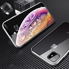Apple iPhone 11用ケース 高級感 手触り良い アルミメタル 製の金属製 360度 フルカバーバンパー 鏡面 カバー M01 アップル シルバー
