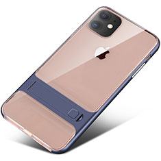 Apple iPhone 11用ハイブリットバンパーケース スタンド プラスチック 兼シリコーン カバー A06 アップル ネイビー