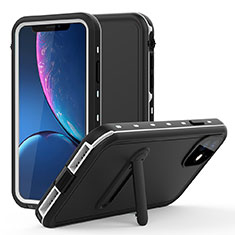 Apple iPhone 11用完全防水ケース ハイブリットバンパーカバー 高級感 手触り良い 360度 スタンド アップル シルバー