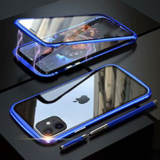 Apple iPhone 11用ケース 高級感 手触り良い アルミメタル 製の金属製 360度 フルカバーバンパー 鏡面 カバー M07 アップル ネイビー