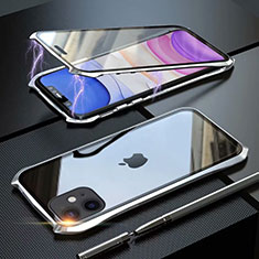 Apple iPhone 11用ケース 高級感 手触り良い アルミメタル 製の金属製 360度 フルカバーバンパー 鏡面 カバー M06 アップル シルバー