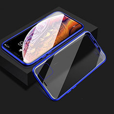 Apple iPhone 11用ケース 高級感 手触り良い アルミメタル 製の金属製 360度 フルカバーバンパー 鏡面 カバー T08 アップル ネイビー