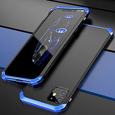 Apple iPhone 11用ケース 高級感 手触り良い アルミメタル 製の金属製 カバー T02 アップル ネイビー・ブラック