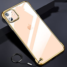 Apple iPhone 11用ハードカバー クリスタル クリア透明 S03 アップル ゴールド