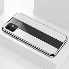 Apple iPhone 11用ハイブリットバンパーケース プラスチック 鏡面 カバー T01 アップル ホワイト