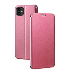 Apple iPhone 11用手帳型 レザーケース スタンド カバー T02 アップル ピンク