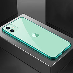 Apple iPhone 11用ケース 高級感 手触り良い アルミメタル 製の金属製 360度 フルカバーバンパー 鏡面 カバー T02 アップル グリーン