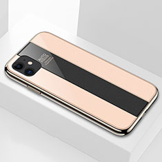 Apple iPhone 11用ハイブリットバンパーケース プラスチック 鏡面 カバー T03 アップル ゴールド