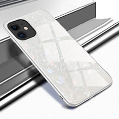 Apple iPhone 11用ハイブリットバンパーケース プラスチック 鏡面 カバー T04 アップル ホワイト
