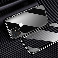 Apple iPhone 11 Pro用ケース 高級感 手触り良い アルミメタル 製の金属製 360度 フルカバーバンパー 鏡面 カバー M03 アップル ブラック