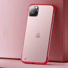 Apple iPhone 11 Pro用極薄ケース クリア透明 プラスチック 質感もマットU01 アップル レッド