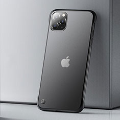 Apple iPhone 11 Pro用極薄ケース クリア透明 プラスチック 質感もマットU01 アップル ブラック