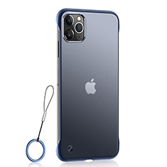 Apple iPhone 11 Pro用極薄ケース クリア透明 プラスチック 質感もマットU02 アップル ネイビー