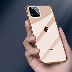Apple iPhone 11 Pro用極薄ソフトケース シリコンケース 耐衝撃 全面保護 クリア透明 H01 アップル ゴールド