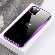 Apple iPhone 11 Pro用極薄ソフトケース シリコンケース 耐衝撃 全面保護 クリア透明 H02 アップル パープル