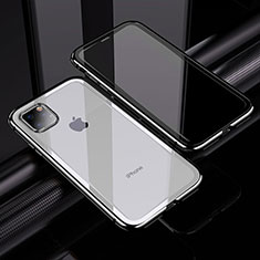 Apple iPhone 11 Pro用ケース 高級感 手触り良い アルミメタル 製の金属製 360度 フルカバーバンパー 鏡面 カバー M02 アップル シルバー