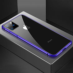 Apple iPhone 11 Pro用ケース 高級感 手触り良い アルミメタル 製の金属製 360度 フルカバーバンパー 鏡面 カバー M04 アップル パープル