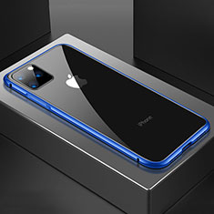 Apple iPhone 11 Pro用ケース 高級感 手触り良い アルミメタル 製の金属製 360度 フルカバーバンパー 鏡面 カバー M04 アップル ネイビー