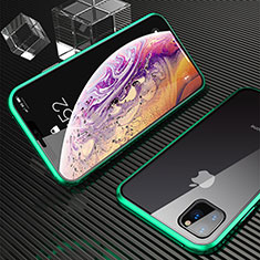 Apple iPhone 11 Pro用ケース 高級感 手触り良い アルミメタル 製の金属製 360度 フルカバーバンパー 鏡面 カバー M06 アップル グリーン