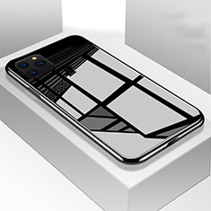 Apple iPhone 11 Pro用ハイブリットバンパーケース プラスチック 鏡面 カバー M01 アップル ブラック