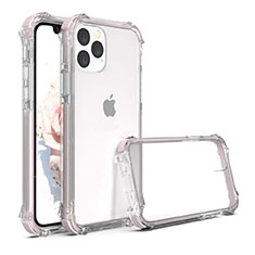 Apple iPhone 11 Pro用ハイブリットバンパーケース クリア透明 プラスチック 鏡面 カバー M04 アップル ローズゴールド