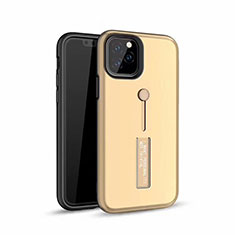 Apple iPhone 11 Pro用ハイブリットバンパーケース プラスチック アンド指輪 兼シリコーン カバー S01 アップル ゴールド
