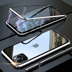 Apple iPhone 11 Pro用ケース 高級感 手触り良い アルミメタル 製の金属製 360度 フルカバーバンパー 鏡面 カバー M14 アップル シルバー