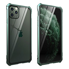 Apple iPhone 11 Pro用ケース 高級感 手触り良い アルミメタル 製の金属製 360度 フルカバーバンパー 鏡面 カバー M15 アップル グリーン