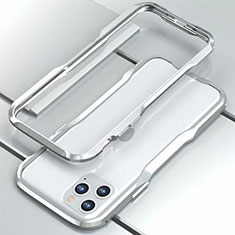 Apple iPhone 11 Pro用ケース 高級感 手触り良い アルミメタル 製の金属製 バンパー カバー アップル シルバー
