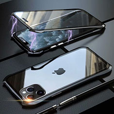 Apple iPhone 11 Pro用ケース 高級感 手触り良い アルミメタル 製の金属製 360度 フルカバーバンパー 鏡面 カバー M10 アップル ブラック
