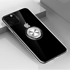 Apple iPhone 11 Pro用極薄ソフトケース シリコンケース 耐衝撃 全面保護 クリア透明 アンド指輪 マグネット式 F01 アップル クリア