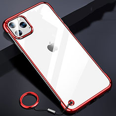Apple iPhone 11 Pro用ハードカバー クリスタル クリア透明 S01 アップル レッド