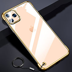 Apple iPhone 11 Pro用ハードカバー クリスタル クリア透明 S01 アップル ゴールド