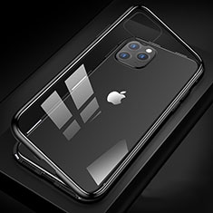 Apple iPhone 11 Pro用ケース 高級感 手触り良い アルミメタル 製の金属製 360度 フルカバーバンパー 鏡面 カバー T09 アップル ブラック