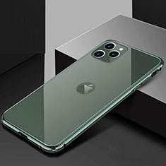 Apple iPhone 11 Pro用ケース 高級感 手触り良い アルミメタル 製の金属製 360度 フルカバーバンパー 鏡面 カバー T02 アップル グレー