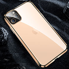 Apple iPhone 11 Pro用ケース 高級感 手触り良い アルミメタル 製の金属製 360度 フルカバーバンパー 鏡面 カバー T12 アップル ゴールド
