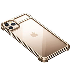 Apple iPhone 11 Pro用ケース 高級感 手触り良い アルミメタル 製の金属製 バンパー カバー F01 アップル ゴールド
