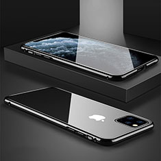 Apple iPhone 11 Pro用ケース 高級感 手触り良い アルミメタル 製の金属製 360度 フルカバーバンパー 鏡面 カバー T11 アップル ブラック