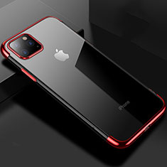 Apple iPhone 11 Pro用極薄ソフトケース シリコンケース 耐衝撃 全面保護 クリア透明 S03 アップル レッド