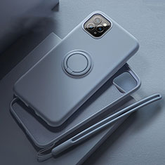 Apple iPhone 11 Pro用極薄ソフトケース シリコンケース 耐衝撃 全面保護 アンド指輪 マグネット式 バンパー T02 アップル グレー