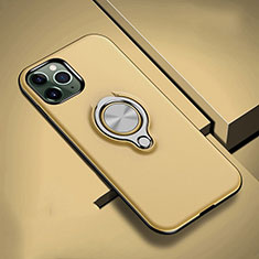 Apple iPhone 11 Pro用ハイブリットバンパーケース プラスチック アンド指輪 マグネット式 R04 アップル ゴールド