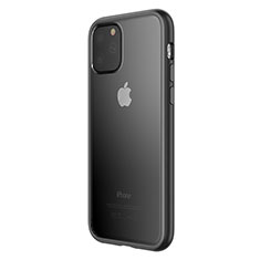 Apple iPhone 11 Pro Max用ハイブリットバンパーケース クリア透明 プラスチック 鏡面 アップル ブラック