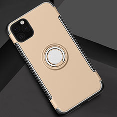 Apple iPhone 11 Pro Max用ハイブリットバンパーケース プラスチック アンド指輪 マグネット式 S01 アップル ゴールド