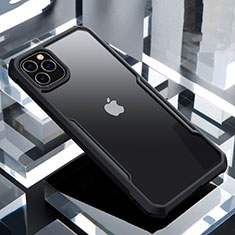 Apple iPhone 11 Pro Max用ハイブリットバンパーケース クリア透明 プラスチック 鏡面 カバー アップル ブラック
