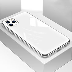 Apple iPhone 11 Pro Max用ハイブリットバンパーケース プラスチック 鏡面 カバー M01 アップル ホワイト