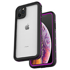 Apple iPhone 11 Pro Max用完全防水ケース ハイブリットバンパーカバー 高級感 手触り良い 360度 W04 アップル パープル