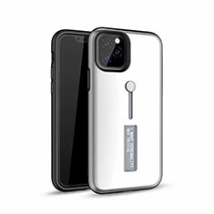 Apple iPhone 11 Pro Max用ハイブリットバンパーケース プラスチック アンド指輪 兼シリコーン カバー S01 アップル ホワイト