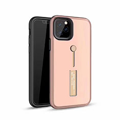 Apple iPhone 11 Pro Max用ハイブリットバンパーケース プラスチック アンド指輪 兼シリコーン カバー S01 アップル ローズゴールド