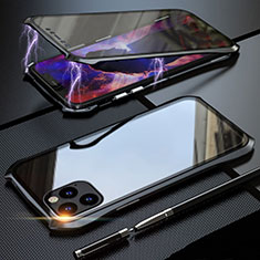 Apple iPhone 11 Pro Max用ケース 高級感 手触り良い アルミメタル 製の金属製 360度 フルカバーバンパー 鏡面 カバー M07 アップル ブラック
