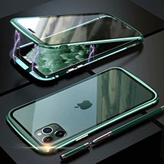 Apple iPhone 11 Pro Max用ケース 高級感 手触り良い アルミメタル 製の金属製 360度 フルカバーバンパー 鏡面 カバー M11 アップル グリーン